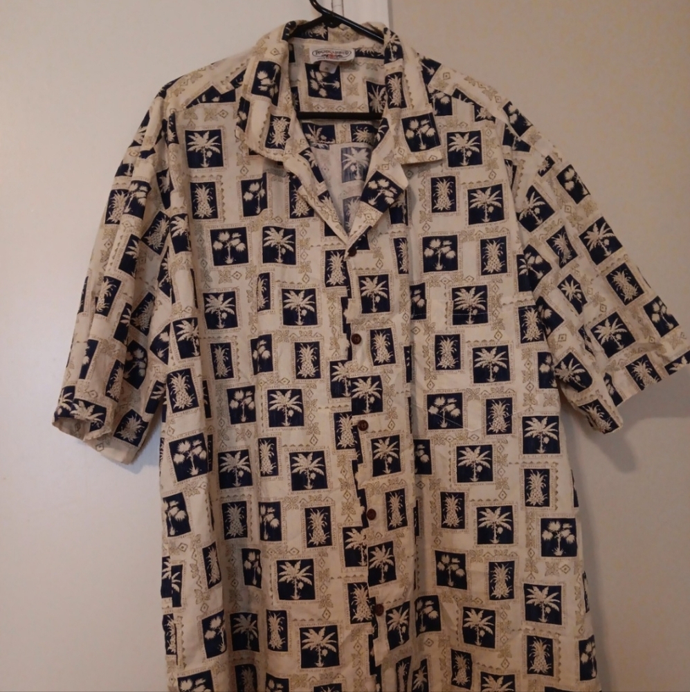 Pacific legend Hawaiian mens 3xl white/ blue shirt new